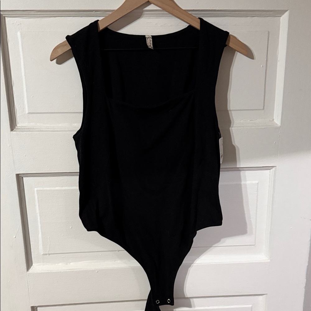 Free People Black Sleeveless Bodysuit